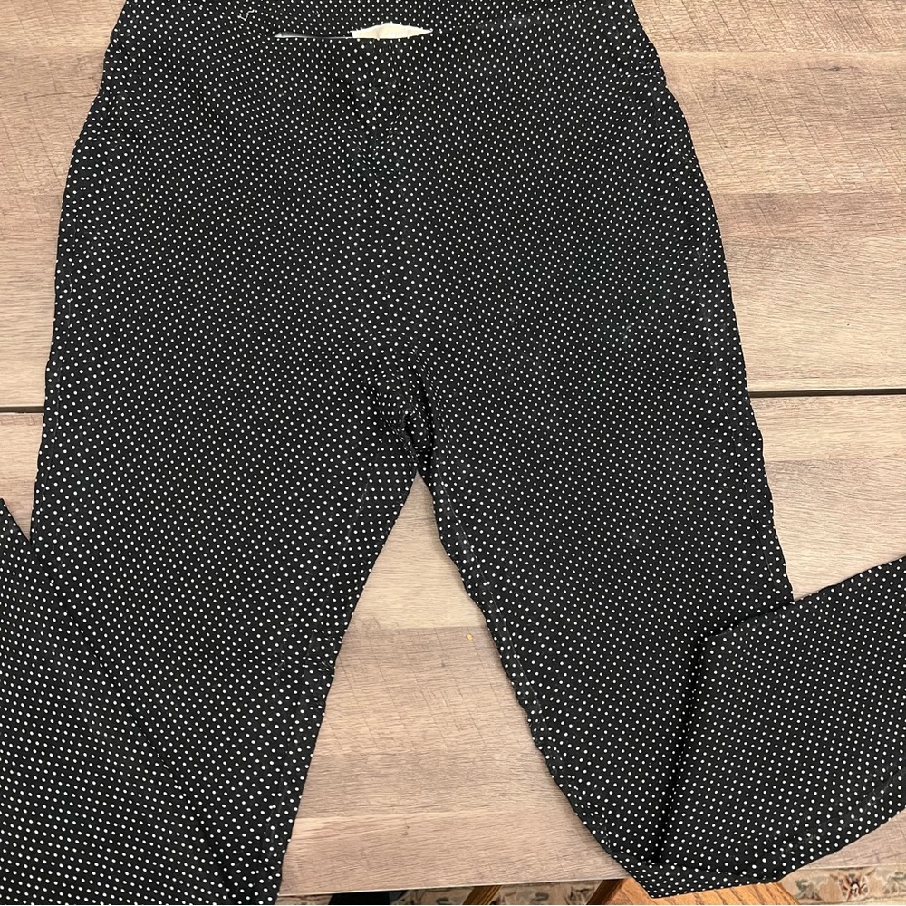 Michael Kohrs skinny stretch pants leggings black/white polka dot woman’s L